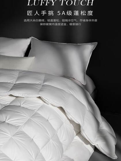 Down Quilt, White Goose Down, Spring and Autumn Quilt, Winter Quilt, Thickened and Warm, Hotel Single/Double Quilt Core, Winter Quilt, Goose down Quilt