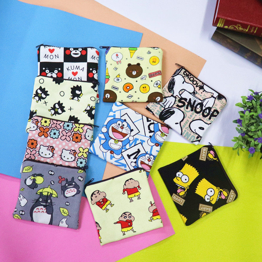 Cartoon Canvas Sanitary Cotton Towel Containing the Simpson kitty bite When the dragon cat Brown Kumamoto xo Penguin Little New
