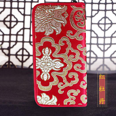 Jinyun Brocade wallet, Chinese-style Song brocade lady's hand-held bag, ancient-style wallet, card case for ladies, with cheongsam and Shu brocade