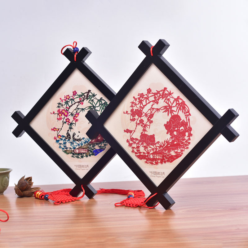 Shaanxi Traditional Handmade Cut Paper China Knot Safety Junction Pendant Living Room Derrick Goes Abroad for Old Foreign Gift-Taobao