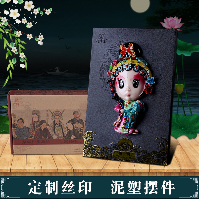 Peking Opera Character Clay Sculpture Mask Ornament