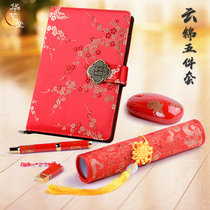 Chinese style notebook business five-piece conference gifts practical to send customers creative culture companion gift to foreigners