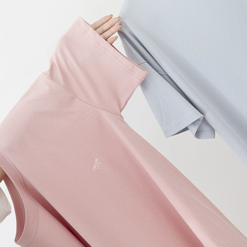 Хлопковая пижама, длинная юбка, хлопковое платье, короткий рукав, коллекция 2023