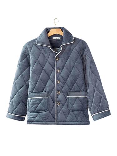 Зимняя утепленная стеганая пижама, коралловый бархатный кардиган