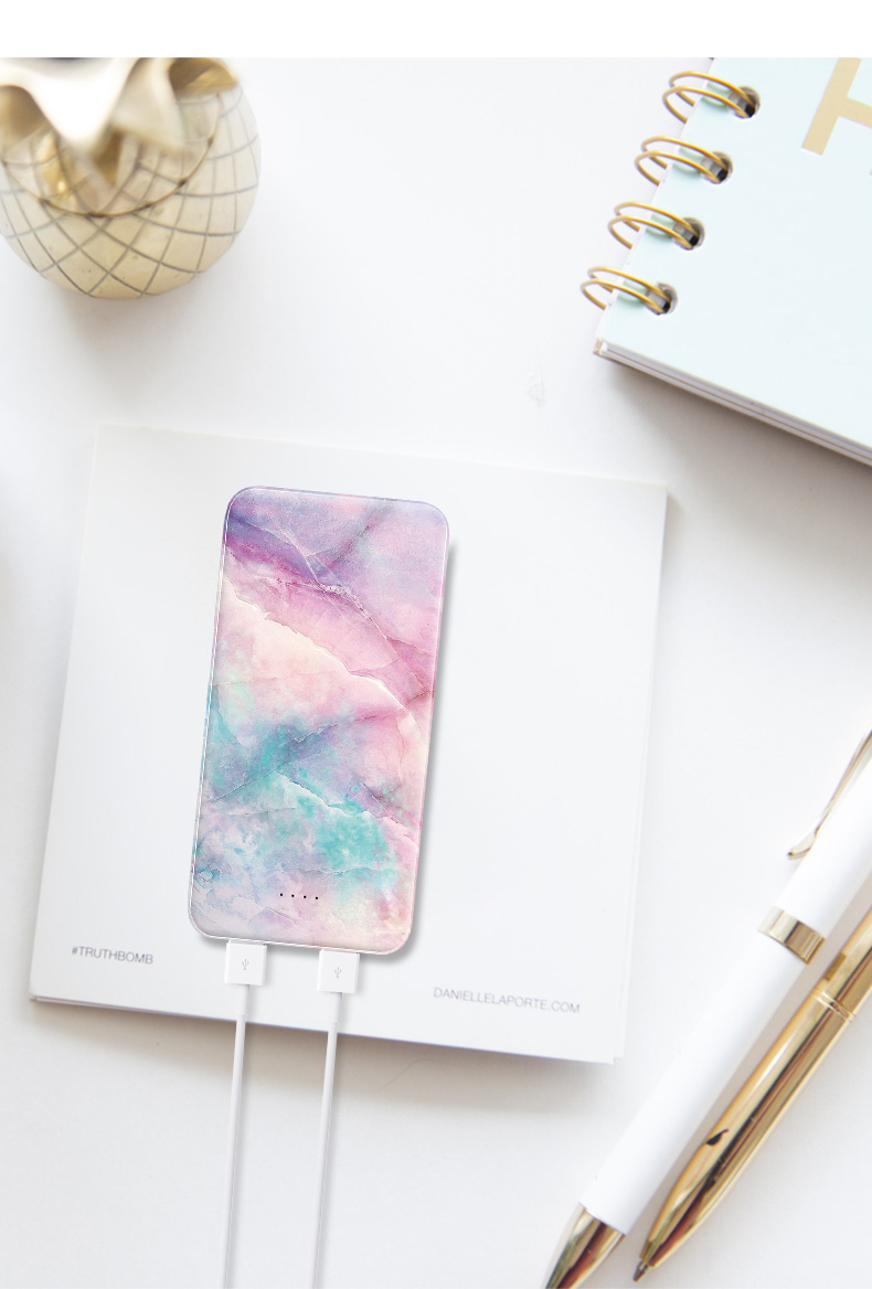 Dòng đá cẩm thạch sạc Baohua cho oppo phổ cá tính xách tay 10000 mAh gió lạnh dung lượng lớn mô hình cô gái táo sáng tạo vivo nhẹ và cổ tích nhỏ vẽ điện thoại di động - Ngân hàng điện thoại di động pin sac du phong