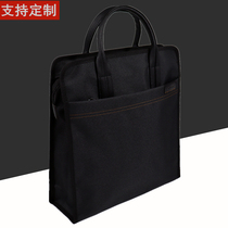 Canvas file bag portable business men double storage file bag large capacity zipper briefcase custom conference bag