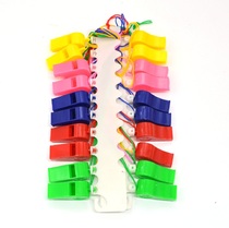 Colorful whistle fan referee whistle outdoor rescue plastic childrens toy whistle with lanyard