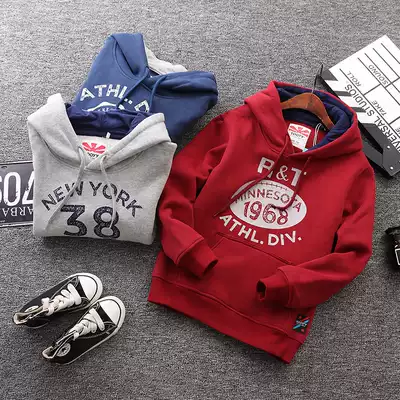 Boys' pullover hooded sweatshirt Spring and Autumn Children's Tong Leisure Cotton Casual Top Autumn Children's Sweater Hoodie