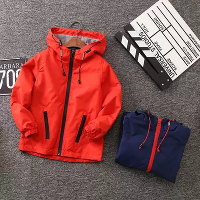 Boy's assault jacket coat Spring and Autumn new children's red casual thin coat in children's foreign pie hooded coat tide