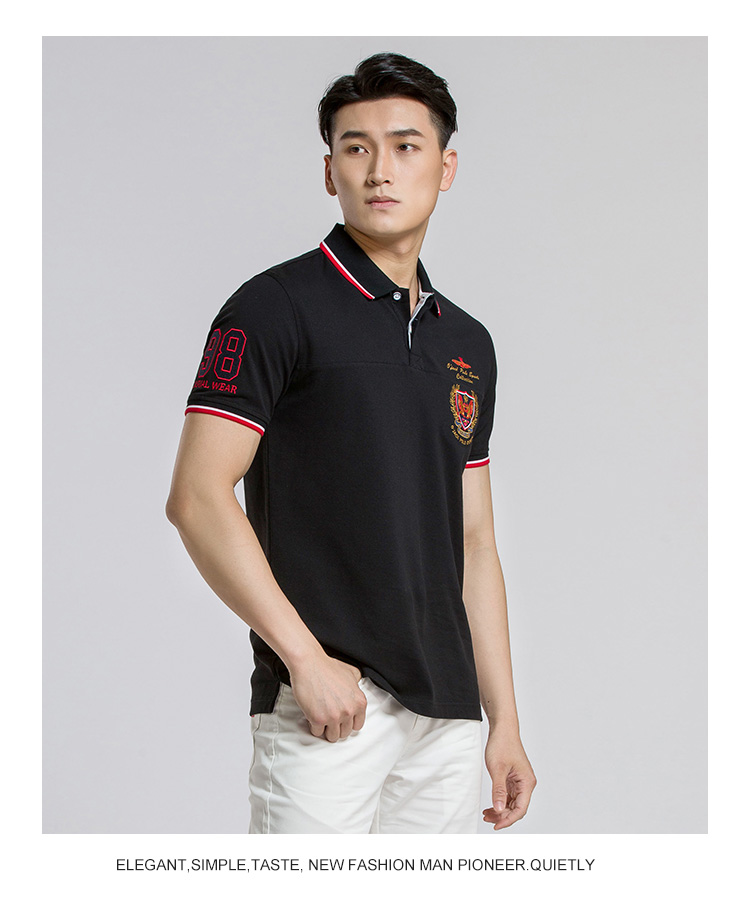 Onyje mùa hè màu rắn Paul ve áo cotton ngắn tay giản dị Áo thun mỏng nam thể thao Mỹ POLO aso polo