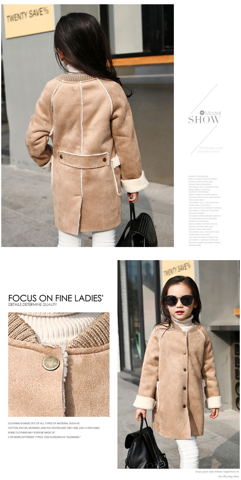 Manteau pour fille en cachemire - Ref 2162407 Image 20