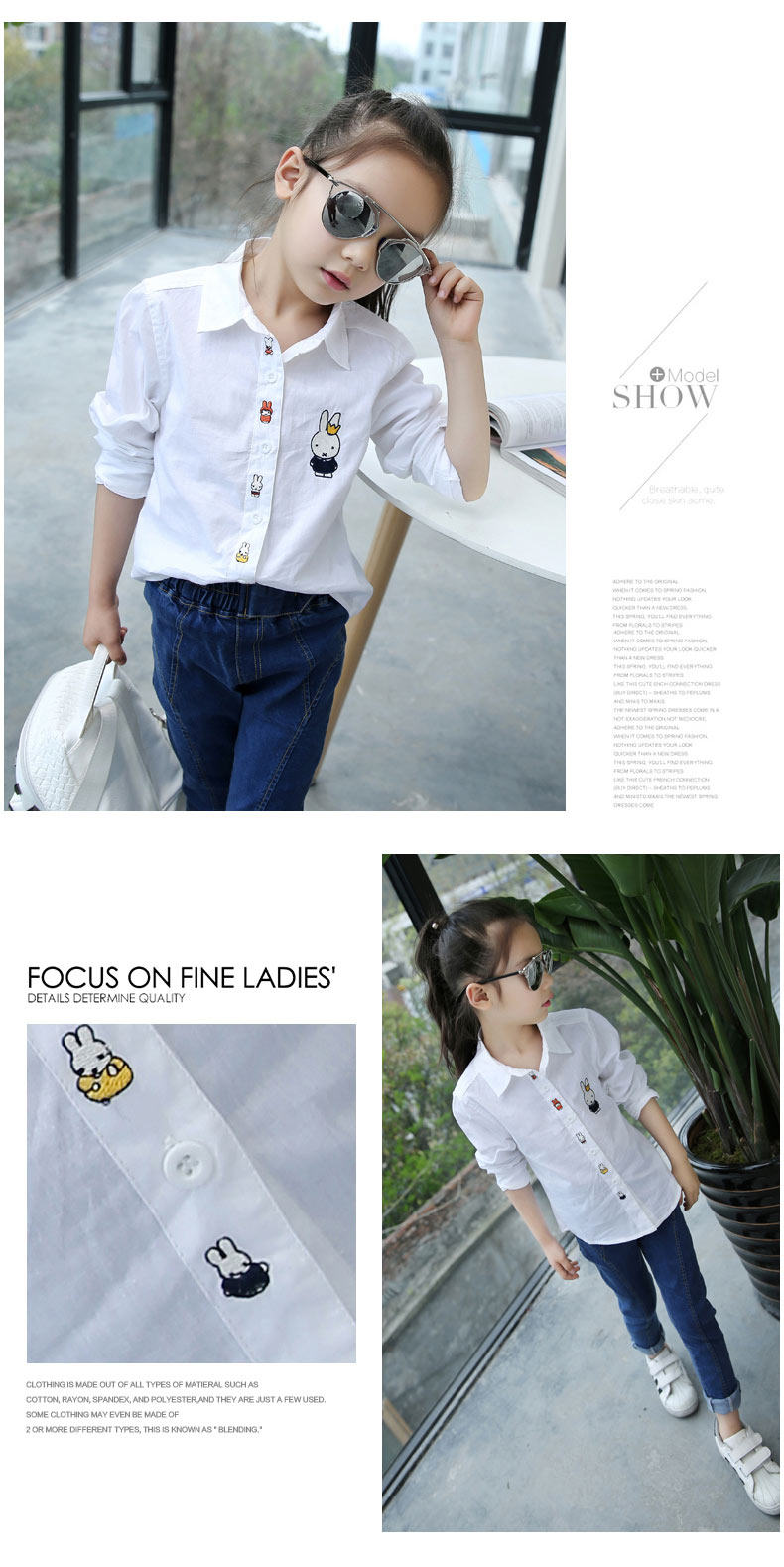 Chemise fille à manche longue - Ref 2085429 Image 12