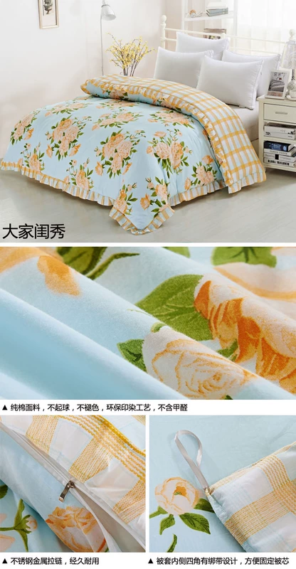 Hàn Quốc phiên bản của phim hoạt hình bông ren một mảnh chăn bông chăn đơn đôi ký túc xá chăn - Quilt Covers 	chăn phao hàn quốc