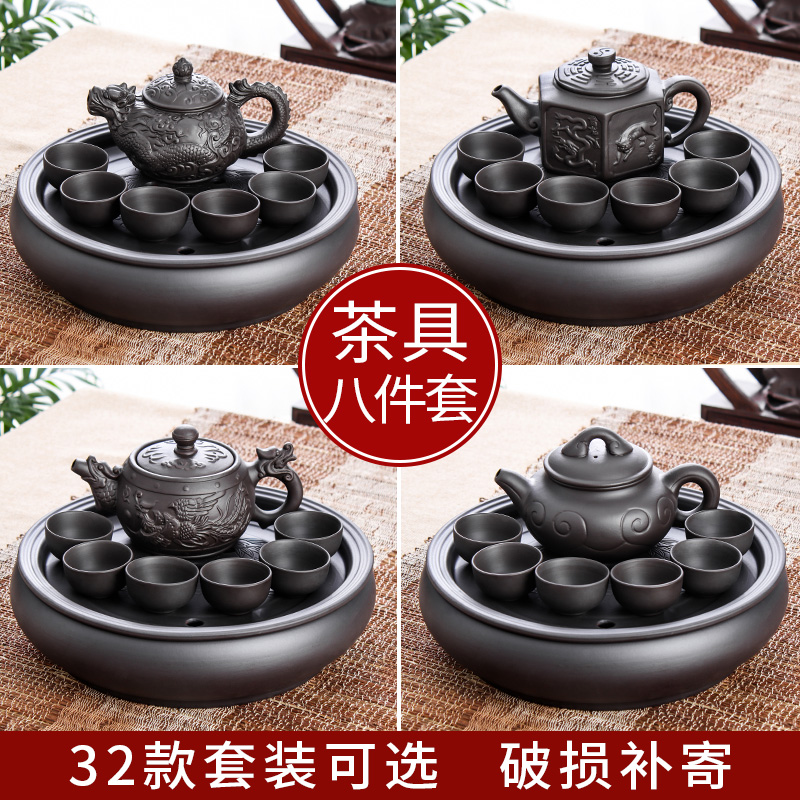 Yixing Zhu Mud Large Number Purple Sand Pot Suit Large Capacity Flower Tea Kettle Pure Manual Filter Tea Tea Pot Kung Fu Tea Furniture