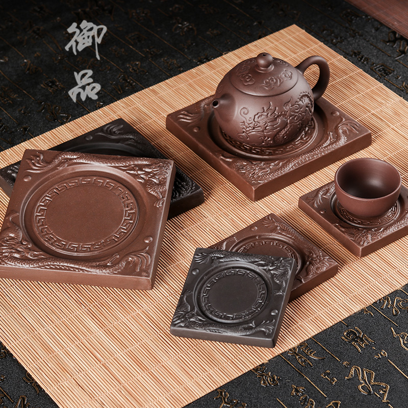 Yixing Ssangyong Purple Clay Pot Mat Cup Mat Raising Pot Mat Pot Bearing Pot Tray Tea Tray Heat Insulation Pad Kung Fu Tea Set Tea Ceremony Zero Matching