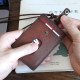 Japan and South Korea original first-layer cowhide work card genuine leather card holder retro student card hanging neck rope chest card access control card factory brand