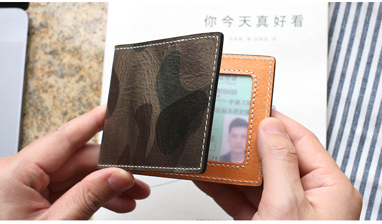 Nhật Bản và Hàn Quốc nguyên bản gói thẻ ngụy trang thủ công Ý nhập khẩu giấy da bằng da thuộc giấy phép lái xe bằng da thuộc phần da mỏng - Chủ thẻ ví đựng thẻ nữ