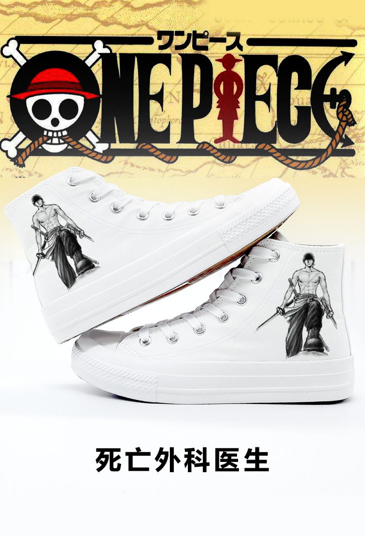 Giày One Piece Luffy Choiba Essolong ba con dao COS vẽ tay giày vải nam và nữ có cùng hình động giày thể thao adidas
