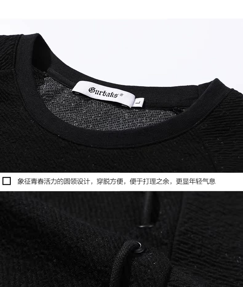 Gurbaks đầy sao áo len cổ tròn áo len nam mùa thu đông Các mẫu áo sơ mi dài tay cá tính áo hoodie nam form rộng