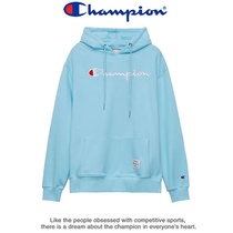 Japanese version CHAMPION padded velvet hooded sweatshirt for men and women couples pullover kangaroo pocket casual sports coat