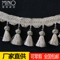 European style high-end curtain lace ball 12CM hanging ball handmade tassel hanging ear accessories Full Plate 12 5 meters can be cut Zero