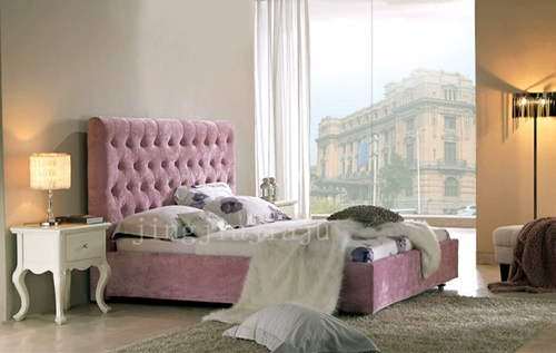 Пользовательская ткань кровать с двуспальной кроватью мягкая кровать простая мода высокая спина мягкая кровать маленькая квартира в европейской стиле точка // 03