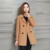 Áo khoác cashmere hai mặt nữ dài mùa thu đông 2018 Người đàn ông nhỏ mới áo len ngắn màu hồng Hàn Quốc - Accentuated eo áo áo khoác dáng dài nữ Accentuated eo áo