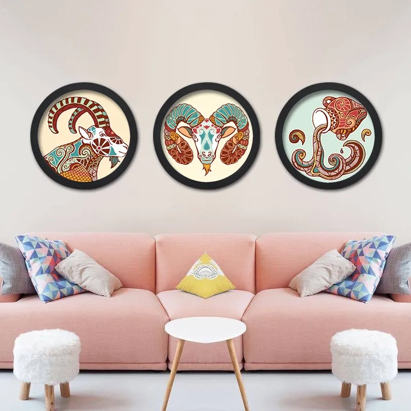 Simple New Chinese-Style Creative Round Photo Frame Wall Hanging Embroidery 20 25 30 35 40 45 50cm Picture Frame Mounting