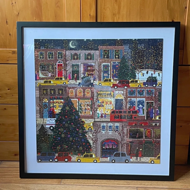 Square Picture Frame Galison Christmas Winter Light Puzzle 50.8*50.8 Hundred-Year-Old Painting Butterfly Church Photo Frame