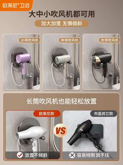 Hair Dryer Holder, No-Drill Bathroom Wall-Mounted Hair Dryer Rack, Hair Dryer Stand, Bathroom Shelf