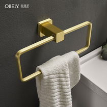 Nordic golden towel ring Towel rack Bathroom towel hanging towel hook hanging towel Copper drawing process