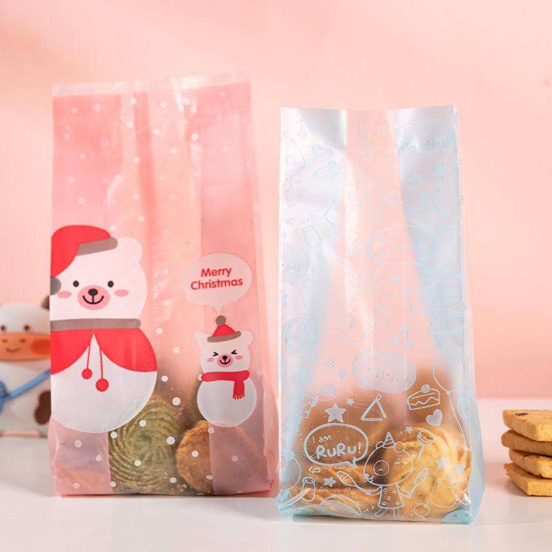 Christmas baking packaging Xiao Mao puppy frosted translucent cookie bag bread bag cookie bag 50 sets