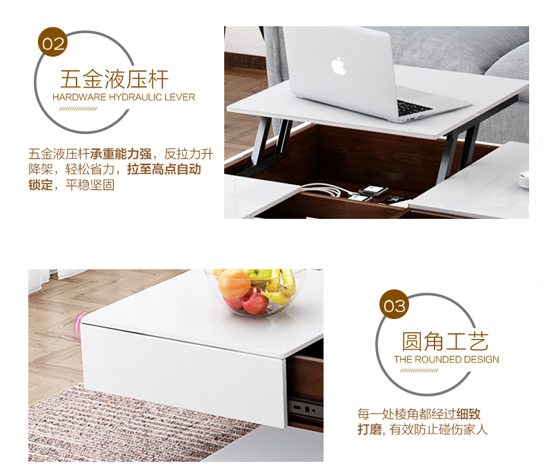 Lê tin tối giản đồ nội thất căn hộ nhỏ hiện đại phòng khách telescopic đa chức năng sáng tạo nâng bảng bảng cà phê vuông - Bàn trà bàn ghế sofa gỗ