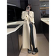 Off-white Hepburn style double-sided cashmere coat for big women autumn and winter 2025 new high-end mid-length woolen coat
