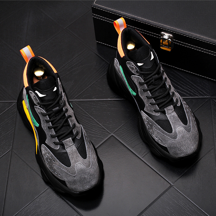 Men's shoes spring and autumn new daddy shoes men's trend all-match Korean version heightened thick bottom retro sports casual shoes trendy shoes