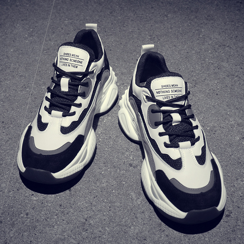 Men's shoes new winter plus velvet tide shoes heightened thick-soled daddy shoes men's ins all-match sports shoes men's casual shoes