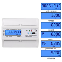 Backlit DTS6619-017 three-phase LCD display 380V electric hour meter 7p electric energy meter with RS485 communication