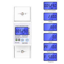 Single-Phase 2p LCD smart rail electric meter 220V multifunctional RS485 communication remote meter reading electric energy meter