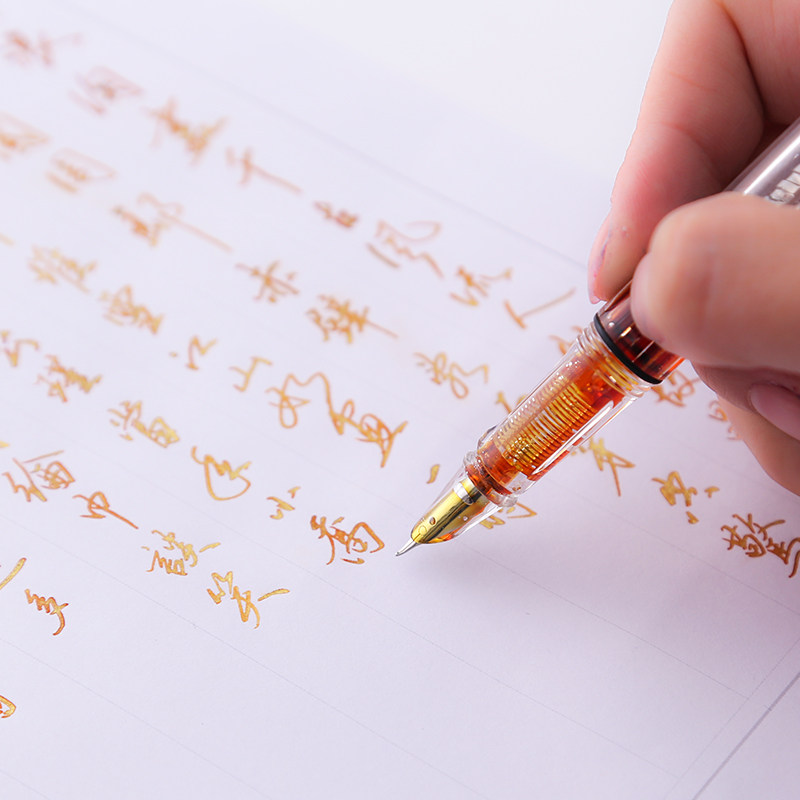 tramol pen art pen pen elbow transparent rod Calligraphy special adult practice gold powder ink special pen