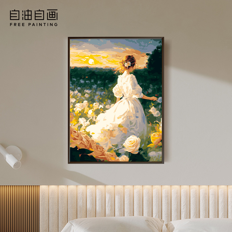Self-oil self-painting digital oil painting diy hand painted hand filled with filling color decompression propylene oil color painting Wonderland Alice-Taobao