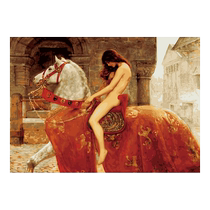 Self-painting digital oil painting DIY hand-painted hand-filled oil painting Lady Godiva on horseback