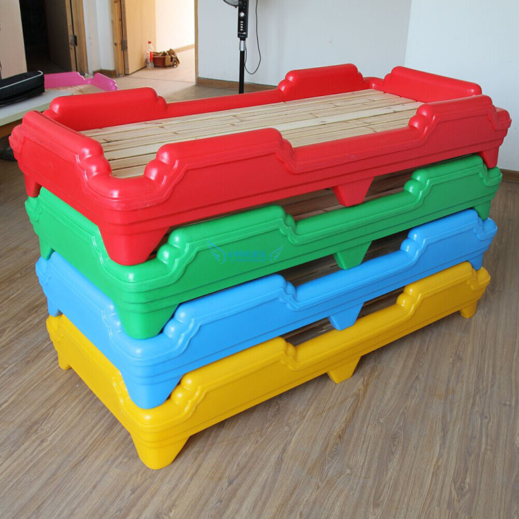 Kindergarten Nap Bed Special Bed Cartoon Solid Wooden Plastic Bed Children's Stacking Bed Early Teaching Children's Small Bed