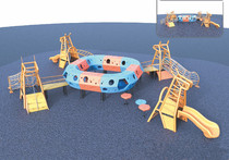 Outdoor large drilling hole crawl combination slide slide kindergarten children plastic Community Park tunnel climbing toys