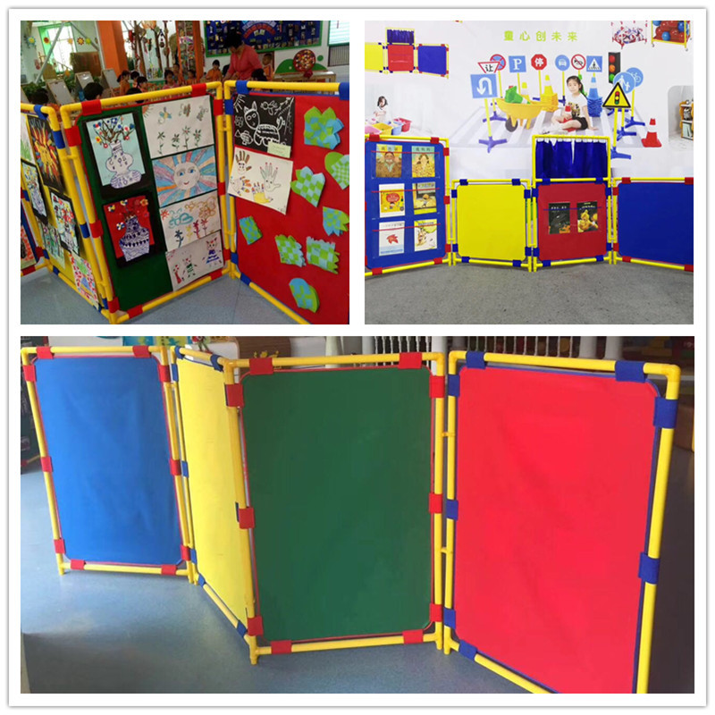 Kindergarten Parent-Child Activity Combination Screen Partition, Children's Game Display, Mobile Folding Guardrail, Painting Partition, Curtain Wall
