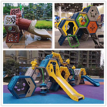 Kindergarten Outdoor Large Creative Climbing Park Scenic Area Multifunctional Rubiks Cube Hive Slide Drilling Combination Toy
