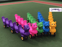 Kindergarten multi-person assistance car children four-person team collaboration car team collaboration toy car sensory training equipment
