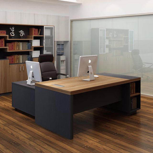 Guangdong office furniture boss table high-end 24m desk simple modern manager table president table with side cabinet