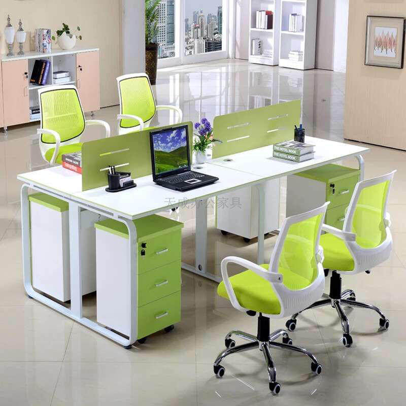 Staff Desk 4 Staff Desk Chair Composition Screen Working position Computer Desk 2 6 persons Brief modern
