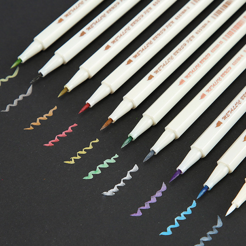 Stametal Pearlescent Color Brush 10 Color Paint Pen Color pen Decorative Graffiti graffiti