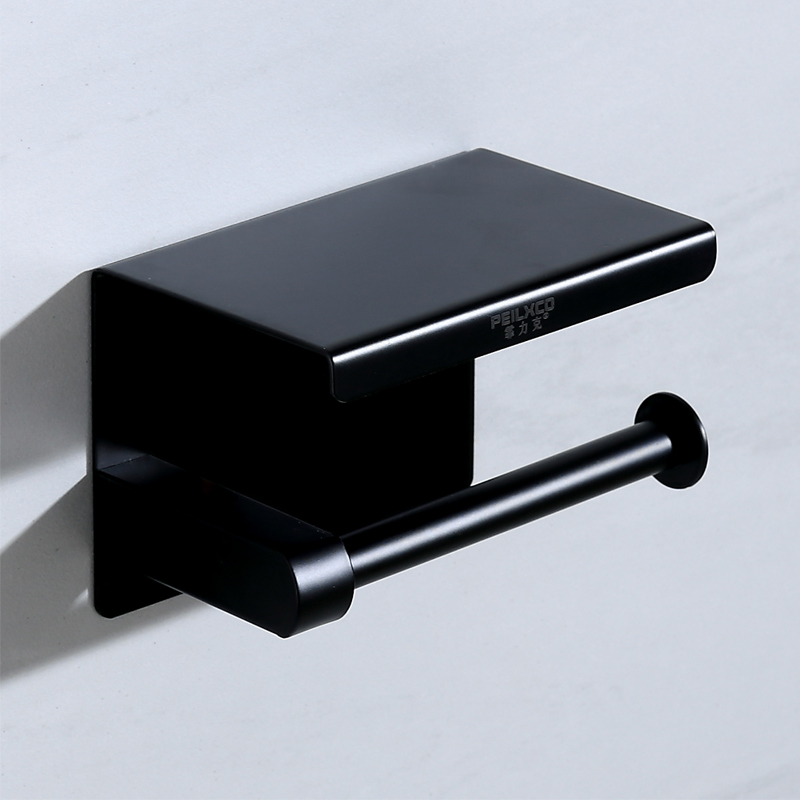Dressing room free of punch 304 stainless steel paper towels Shelf Wall-mounted Black Toilet Paper Toilet Paper Box Bathroom rolls toilet paper